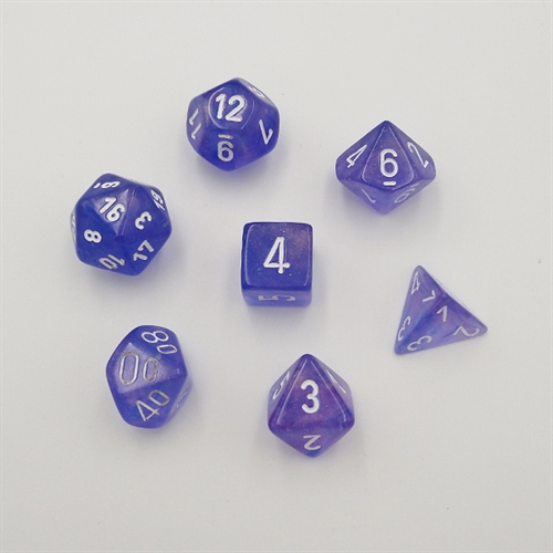 Borealis Purple White - Polyhedral Rollespils Terning Sæt - Chessex